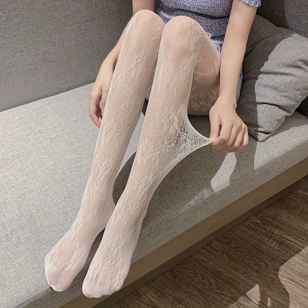 Jacquard Fishnet Tights High Waist Mesh Pantyhose Women's Stockings