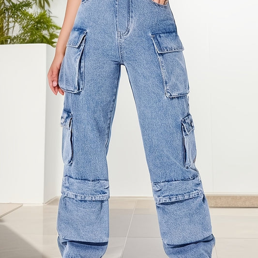 Cargo Pants Wide Leg Jeans High Waist Loose Fit Y2K & Kpop Style