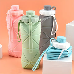 600ml Collapsible Water Bottles for Sport Gym Camping Hiking
