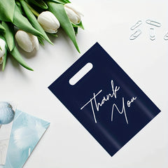100pcs Thank You Retail Shopping Bag Reusable Plastic Merchandise Bag