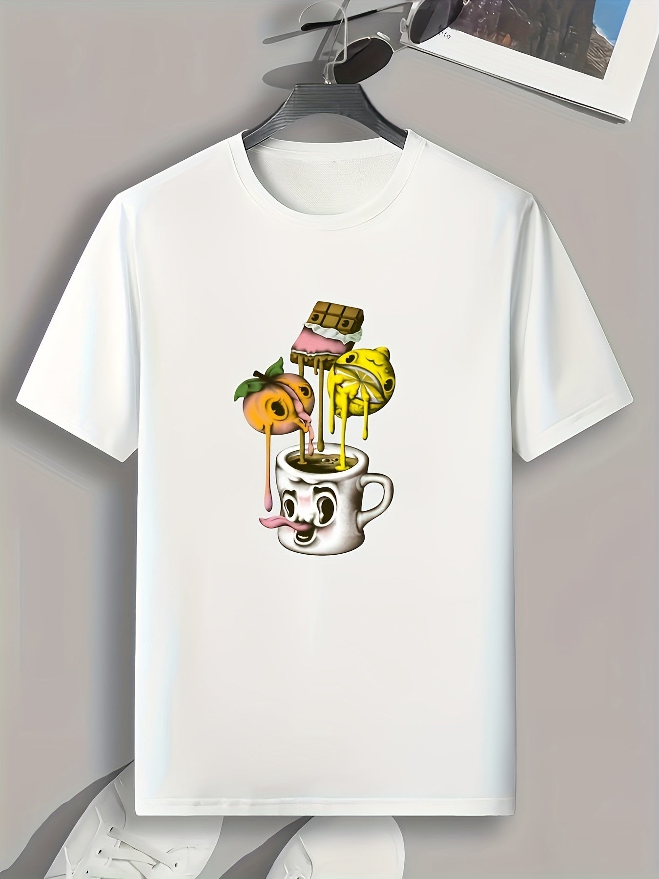 Cool Cartoon Print Men's Graphic T-Shirt for Summer