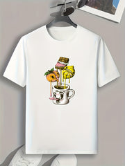 Cool Cartoon Print Men's Graphic T-Shirt for Summer
