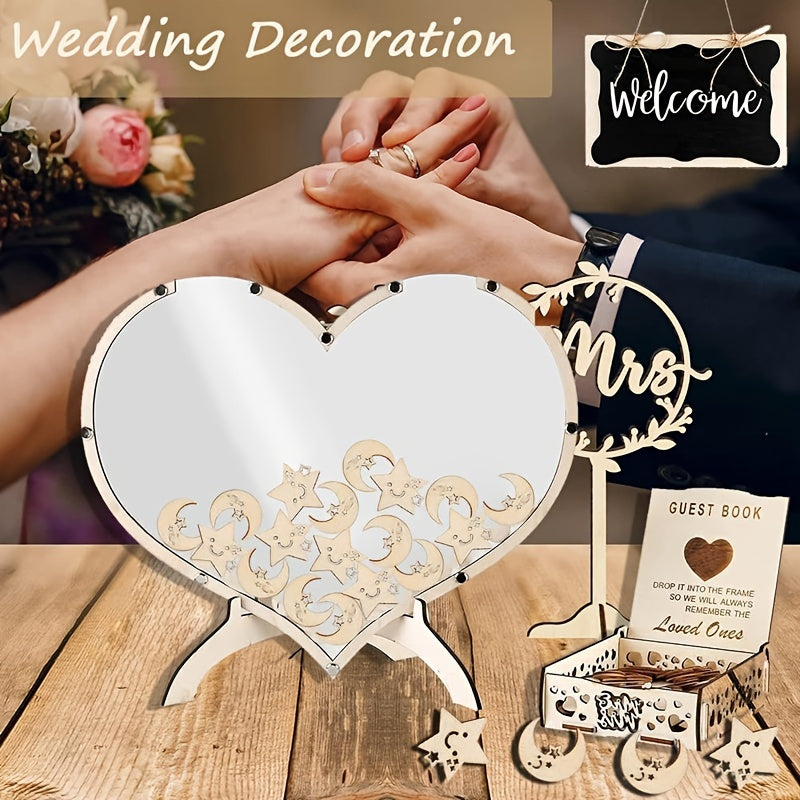 50pcs Star & Moon Wooden DIY Craft Cutouts Wooden Slices Gift Ornaments