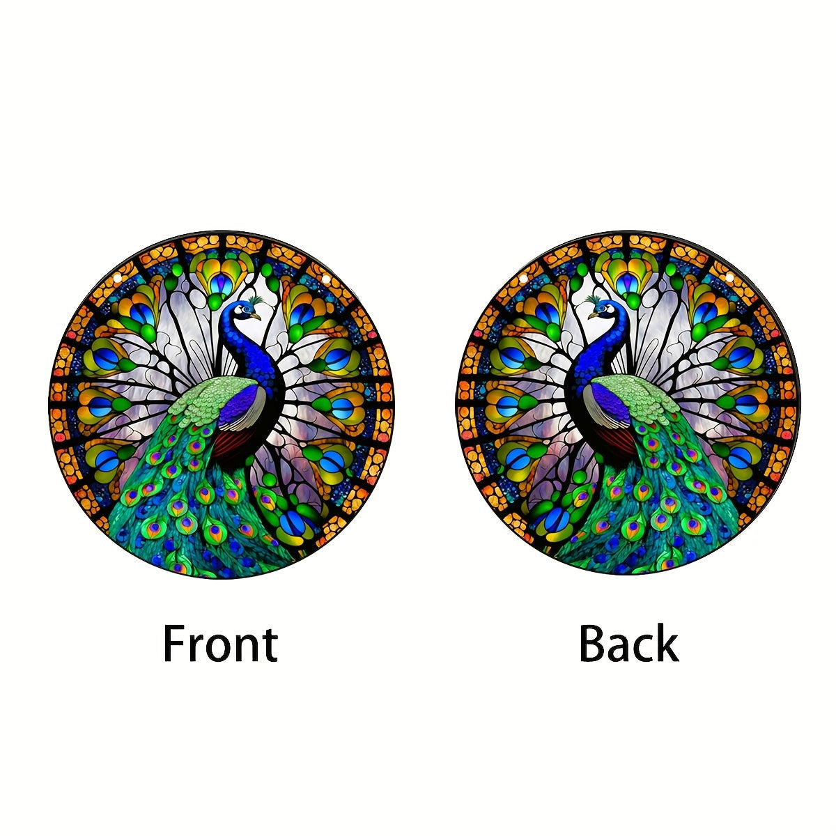 Peacock Suncatcher Stained Glass Window Hanging For Decoration