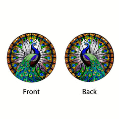 Peacock Suncatcher Stained Glass Window Hanging For Decoration