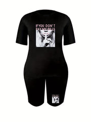 Figure Print Tee & Shorts Set