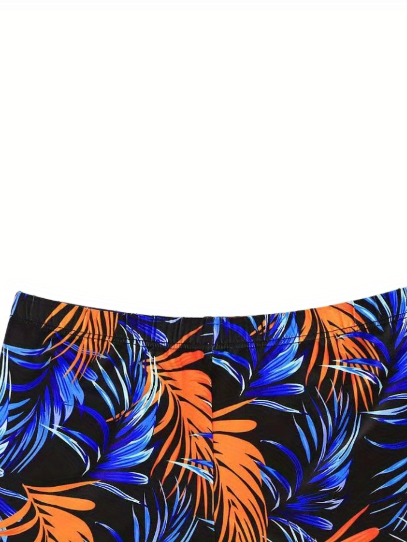 Men's Palm Tree Print Casual Beach Shorts Elastic Waist