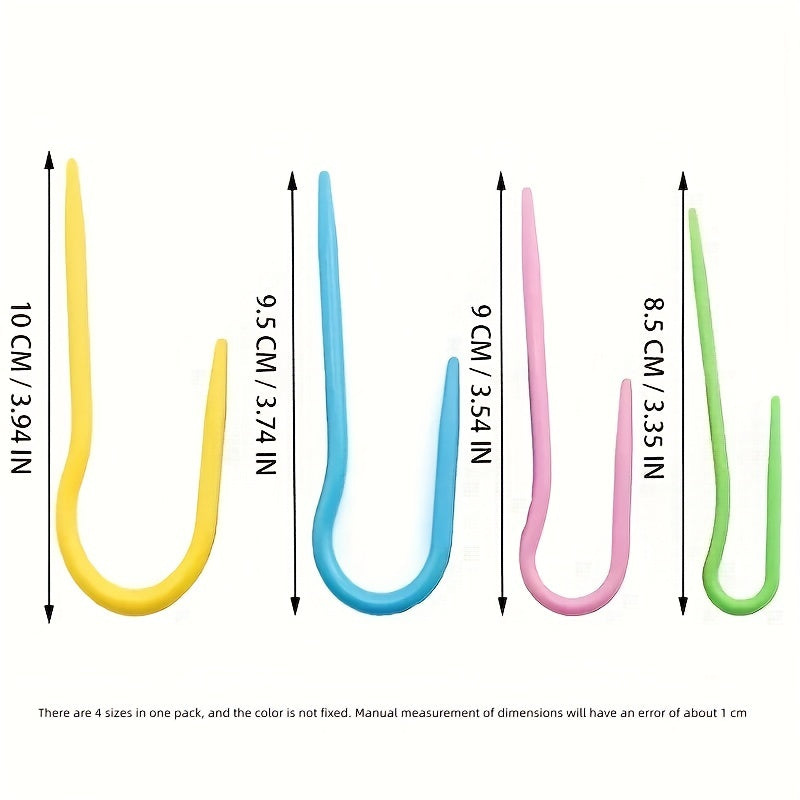 4pcs Weaving Tool Needle Sweater Scarf Cable Needle Woolen Needle