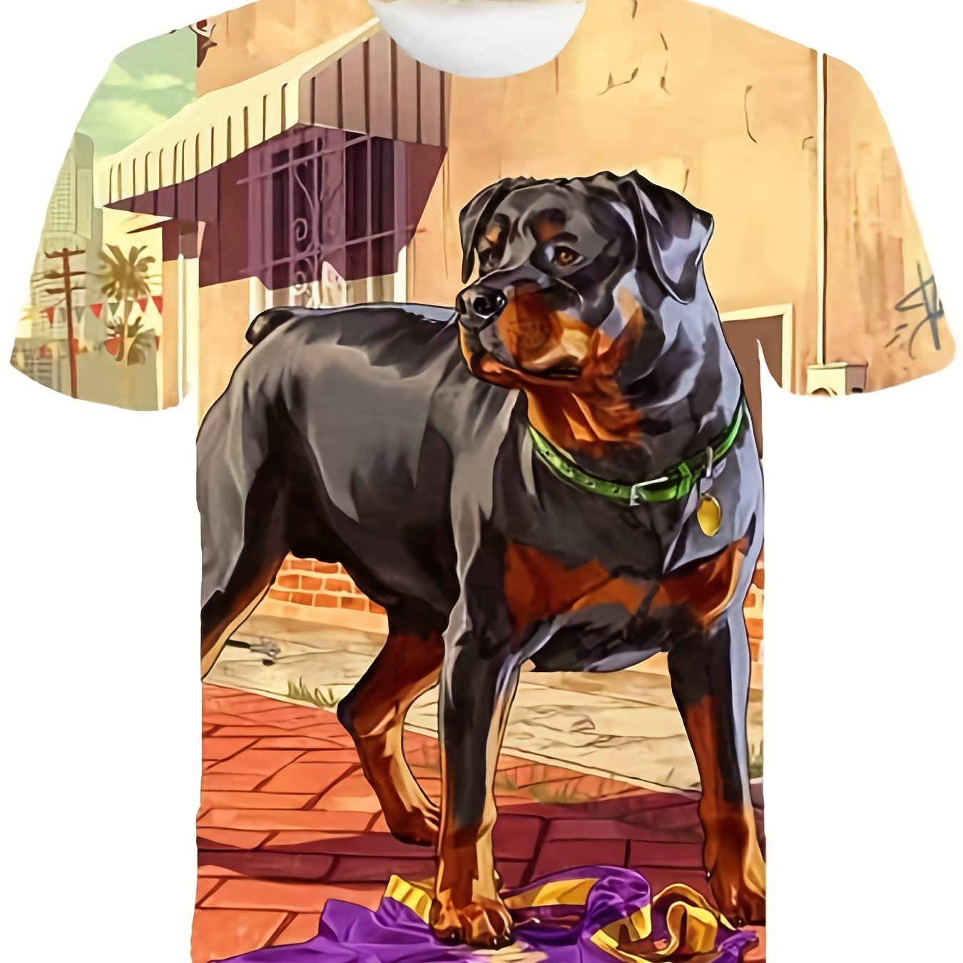 Cartoon Dog Graphic T shirt for Boys 3D Print Breathable Stretchy Tee for Summer