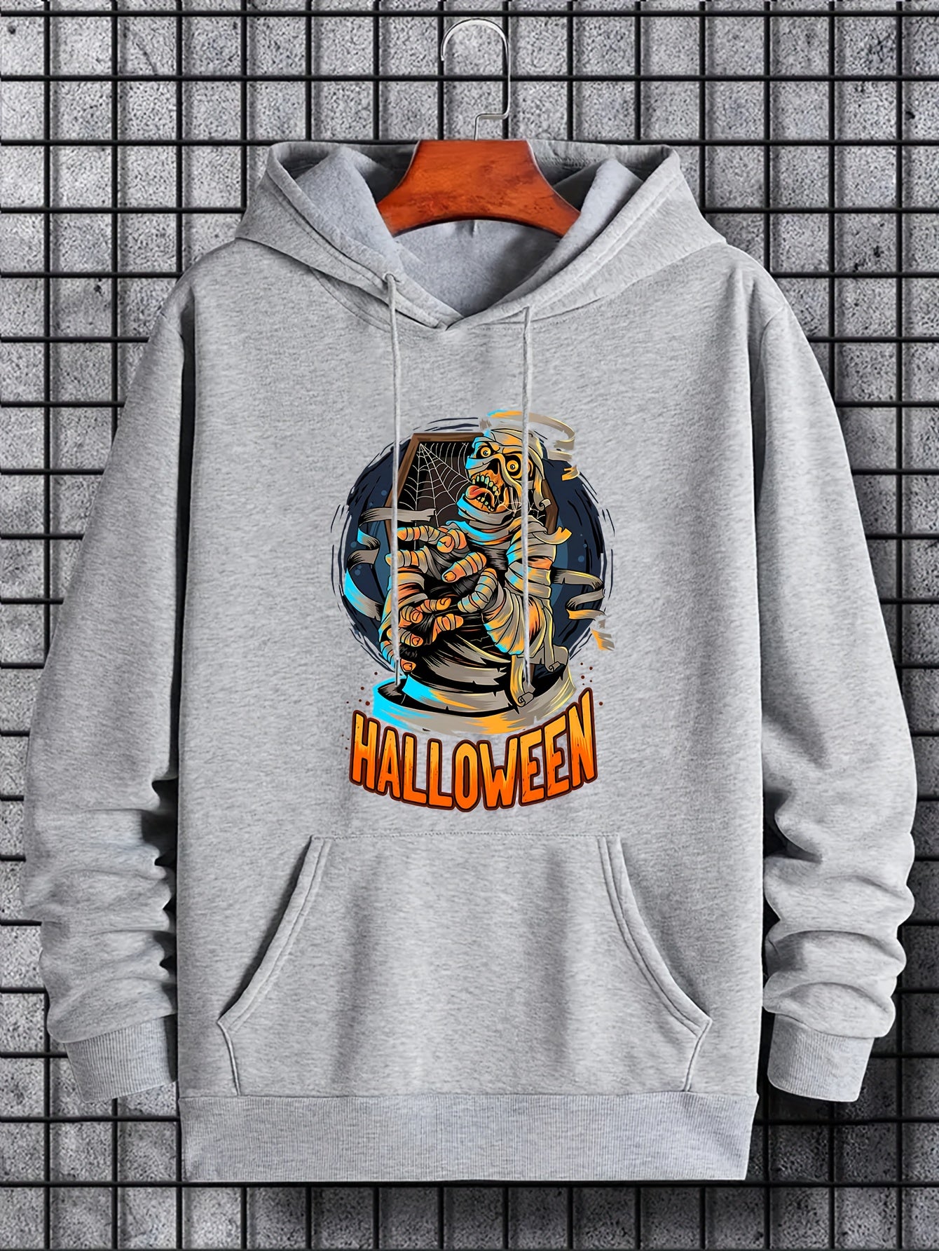 Men's Mummy Skeleton Graphic Hoodie Halloween Style