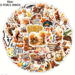 50pcs Healing Autumn Scenery Series Stickers Waterproof DIY Sticker Pack
