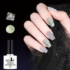 Reflective Glitter Gel Nail Polish Set - Shining Broken Diamond Gel Polish