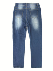 Button Up Ripped Skinny Jeans