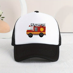 Casual Fire Truck Mesh Stitching Cap Sun Protection