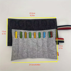Large Capacity Roll Pen Curtain Pencil Storage Stationery Bag