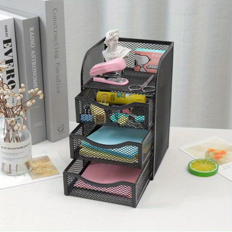 4 Tier Grid Desktop Organizer Metal Divider Drawer Organizer Stationery