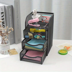 4 Tier Grid Desktop Organizer Metal Divider Drawer Organizer Stationery