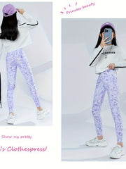 Girls Lightweight Slim Leggings Activewear Pants For Sports Yoga
