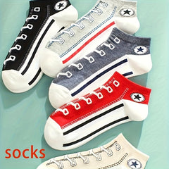 Men's Ankle Socks 5 Pairs Thin Sweat Absorbing Deodorant Sports Socks