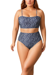 Colorful Stripe Print High Stretch Bikini Set