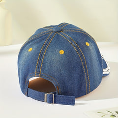 Rhinestone Denim Baseball Cap Distressed Dad Hats Y2K Sun Hats