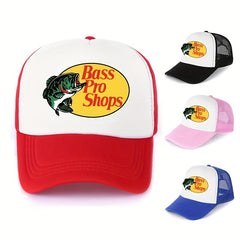 Fish Print Mesh Trucker Baseball Cap Sunshade Dad Hat