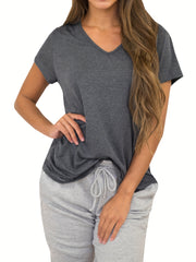 Women's Backless Workout T Shirt V Neck Criss Cross Yoga Tops