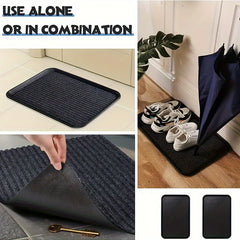 Shoe Tray With Mat For Entryway Pet Food Bowl Storage Tray