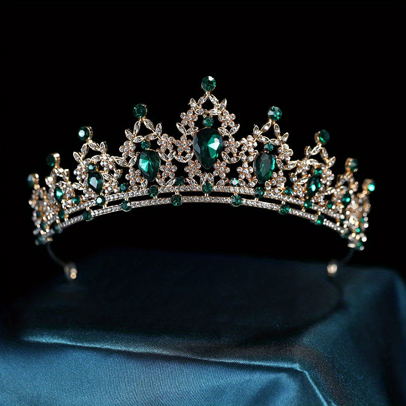Bridal Crown Crystal Alloy Crown Head Jewelry Baroque Style Hair Band