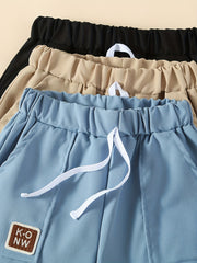 3PCS KNOW Pattern Boys Quick Drying Shorts for Summer
