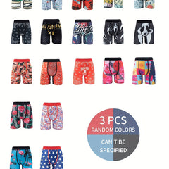 3pcs Men's High Stretch Boxer Briefs Breathable Shorts