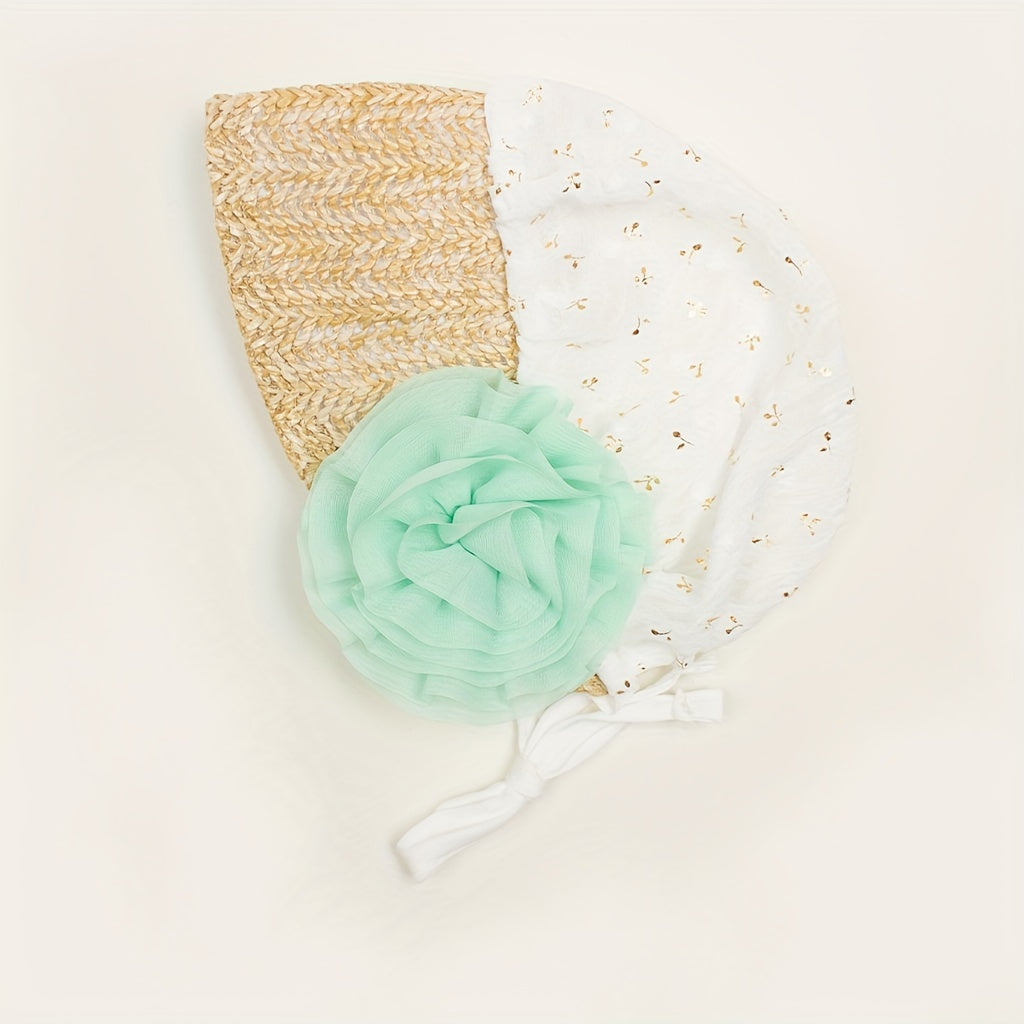 Baby Lace Breathable Sun Hat - Knitted Straw Hat for Newborns