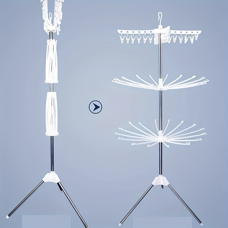 Foldable Clothes Drying Rack Mobile Towel Laundry Stand