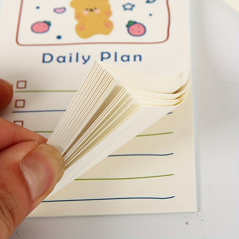 4pcs 200 Sheets Bear Note Pad To Do List Planner Office Student Supplies