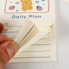4pcs 200 Sheets Bear Note Pad To Do List Planner Office Student Supplies