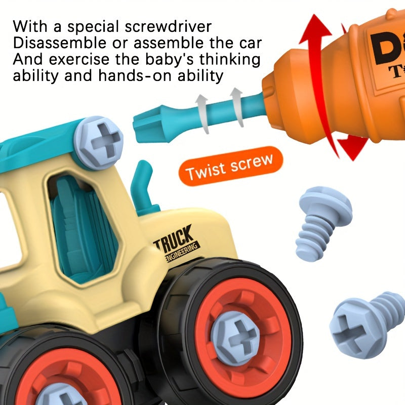 DIY Car Toy Nut Assembly Puzzle Sliding Excavation Disassembly
