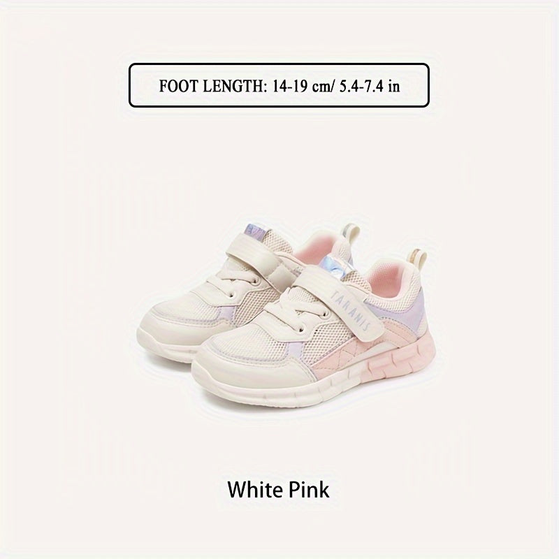 TARANIS Girls Low Top Mesh Sneakers Hook And Loop Fastener