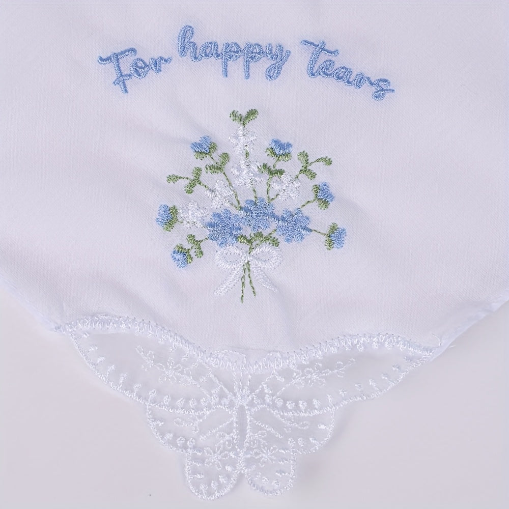 Bridal Wedding Handkerchiefs with Lace Trim Something Gift