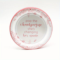 10pcs Rose Gold Bridal Shower Plates Disposable Engagement Party Decor