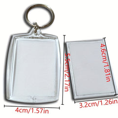5pcs Acrylic Photo Frame Keychain Picture Holder Keyring for Bags