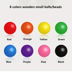 Wooden Beads Test Tube Toy Recognition Sorting Game for Kids