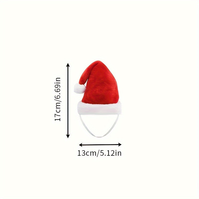 Pet Christmas Hat Red Plush Pet Cap Clothes