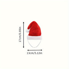 Pet Christmas Hat Red Plush Pet Cap Clothes