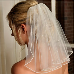 Short Wedding Bridal Head Veil With Comb Photo Accessories For Women