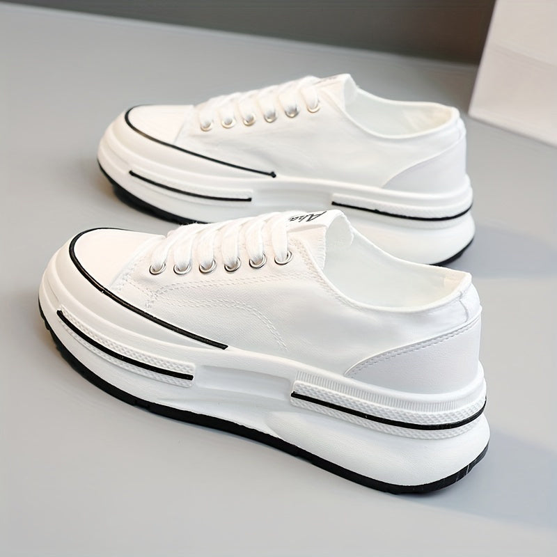 Women's Platform Canvas Shoes Casual Lace Up Outdoor Shoes