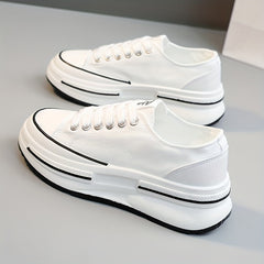 Women's Platform Canvas Shoes Casual Lace Up Outdoor Shoes