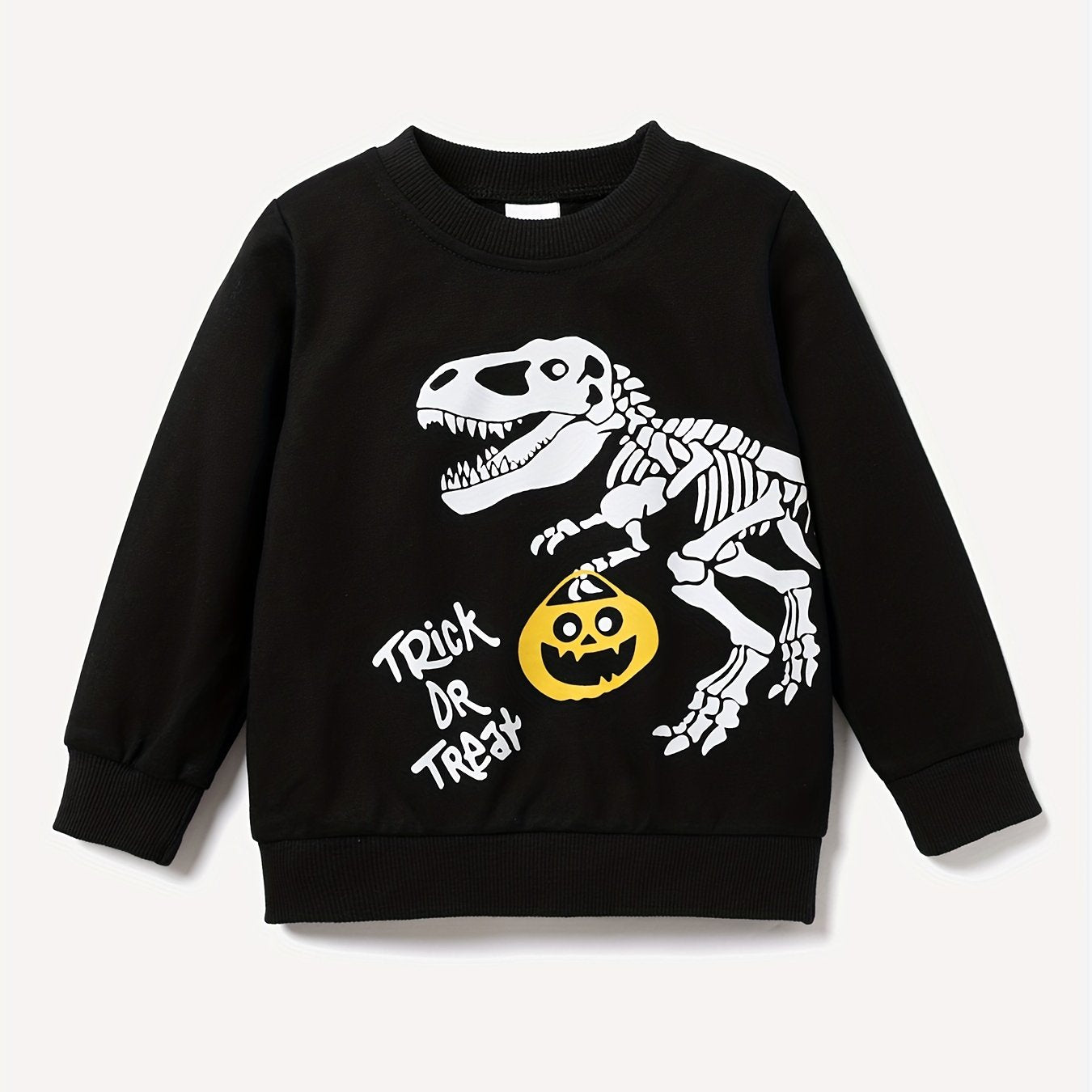 Halloween Dino Print Boys Sweatshirt for Spring Fall