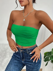 Sexy Ruched Strapless Crop Top Women's Lingerie