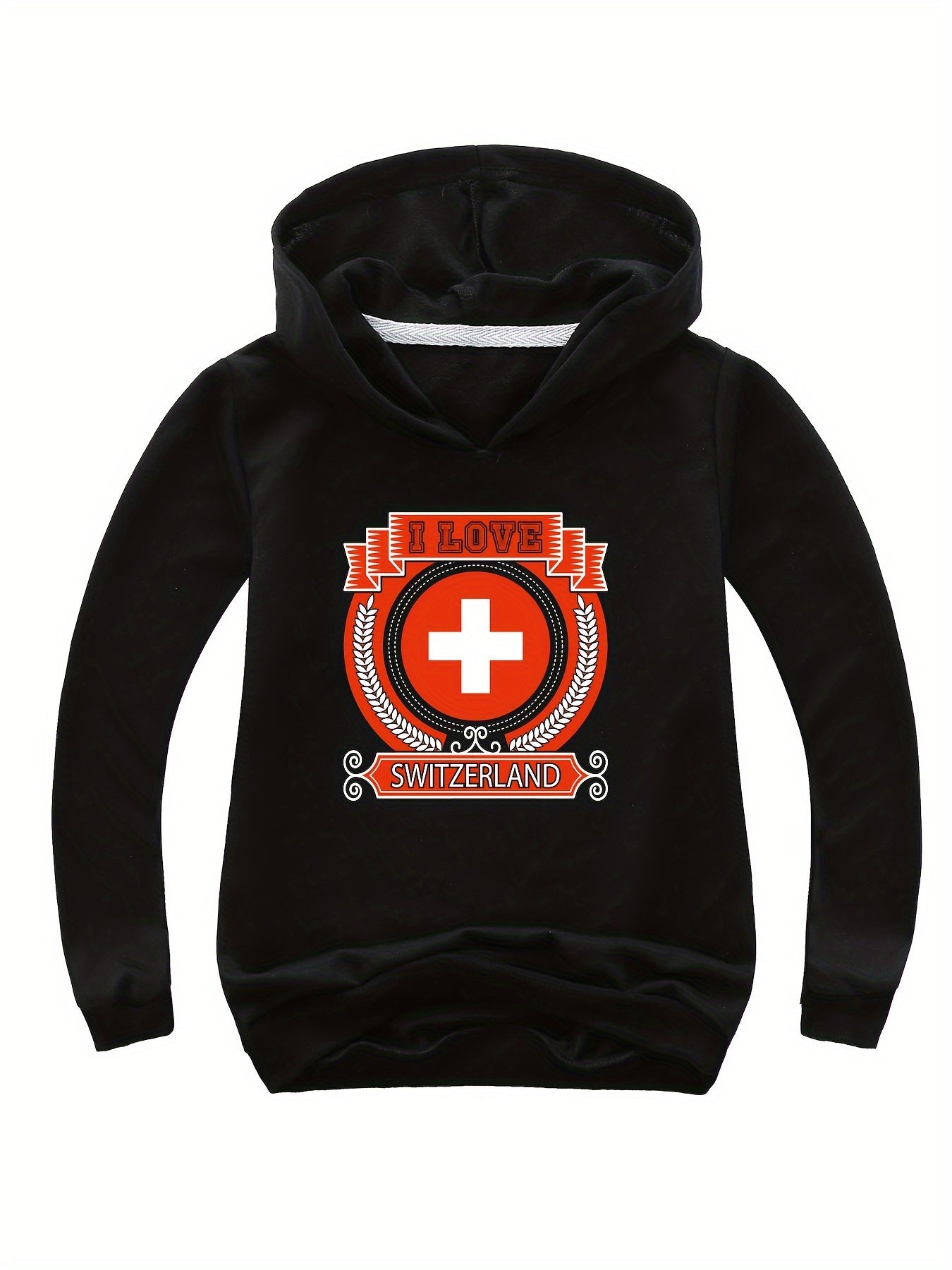 Cotton I LOVE SWITZERLAND Print Hoodies Girls Comfy Hooded Sweatshirt