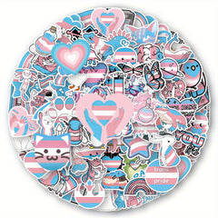 Transgender Pride Vinyl Stickers - 100pcs Pack